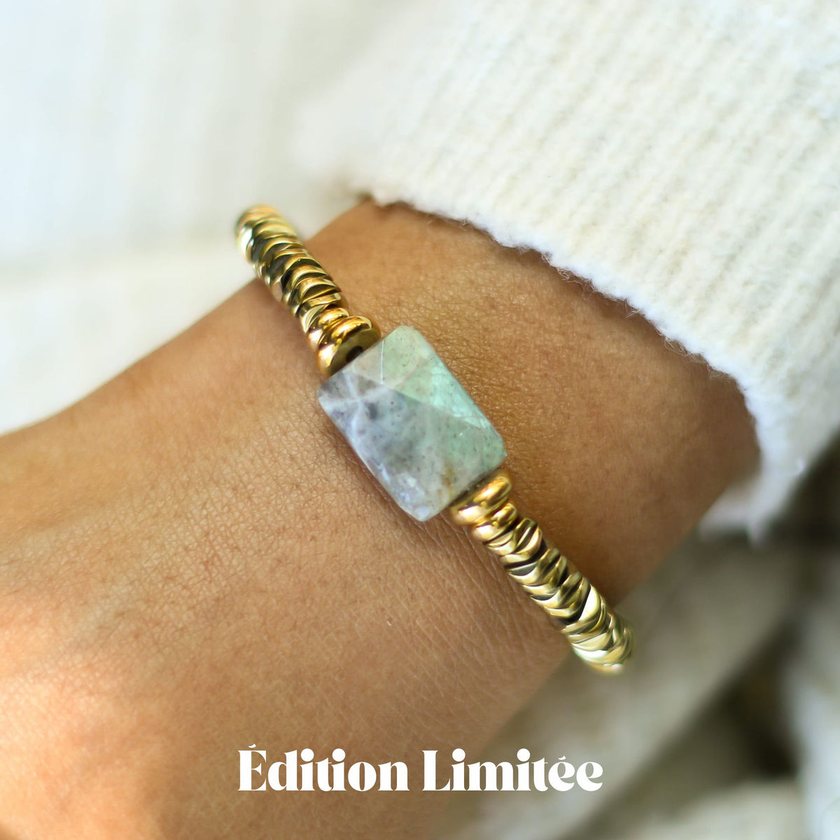 Bracelet Labradorite Hématite dorée