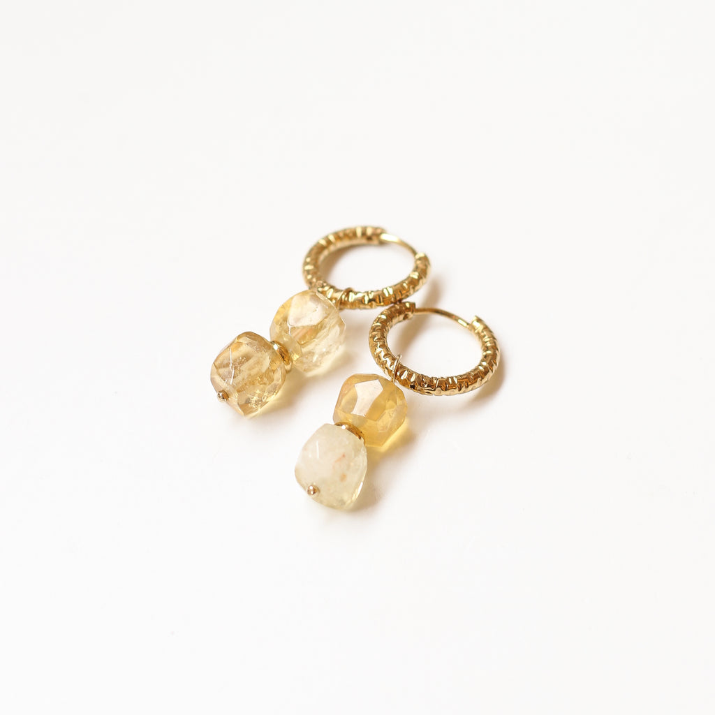 anneau créole boucle citrine femme accessoire 