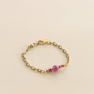 Bracelet Chaîne Aragonite Framboise - Mahny Jewelry