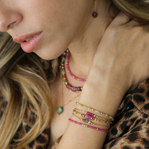 Bracelet Chaîne Aragonite Framboise - Mahny Jewelry