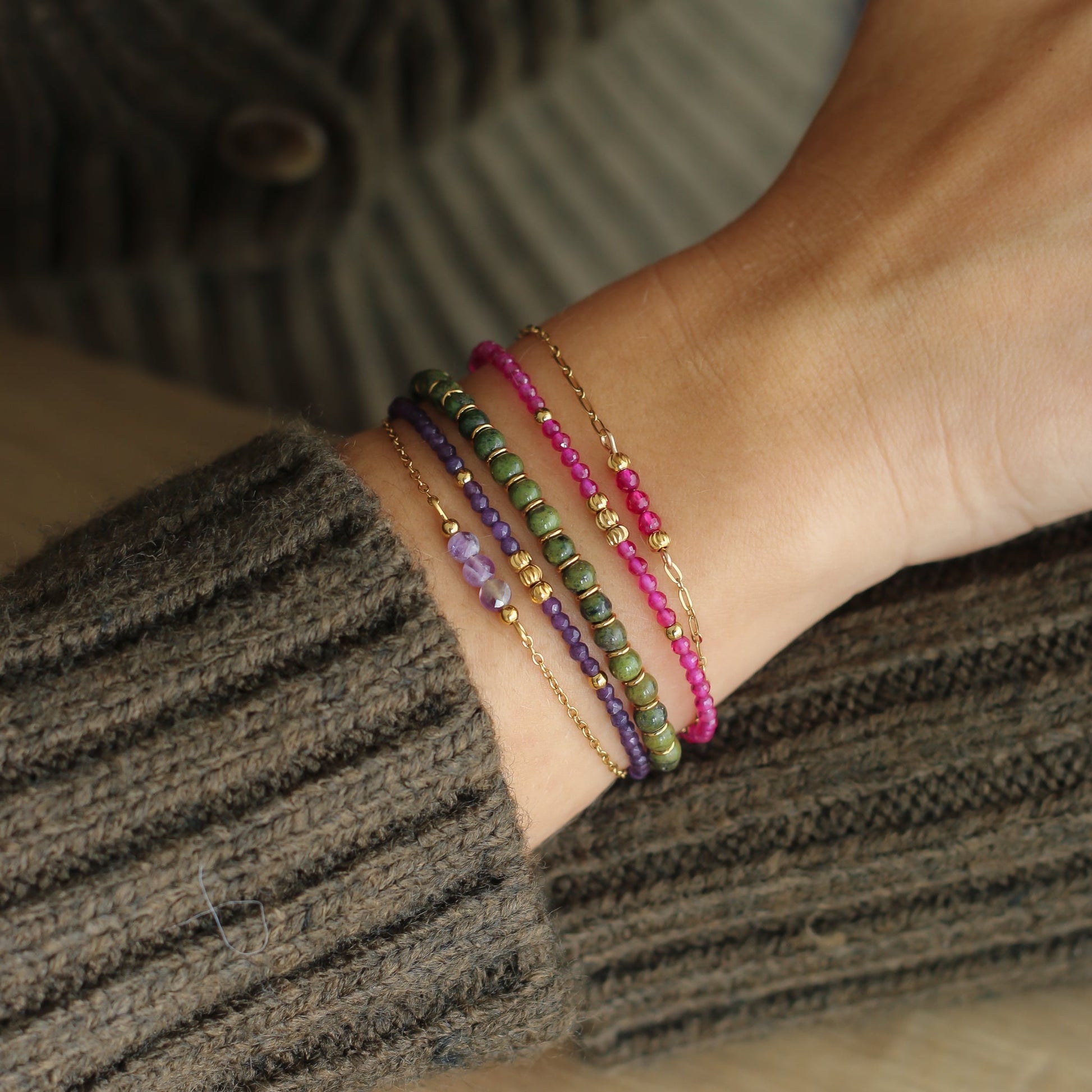 Bracelet Chaîne fine Rubellite - Mahny Jewelry