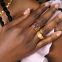 bague diamant quartz rose femme mode