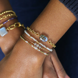 Bracelet 3 perles Labradorite - Mahny Jewelry