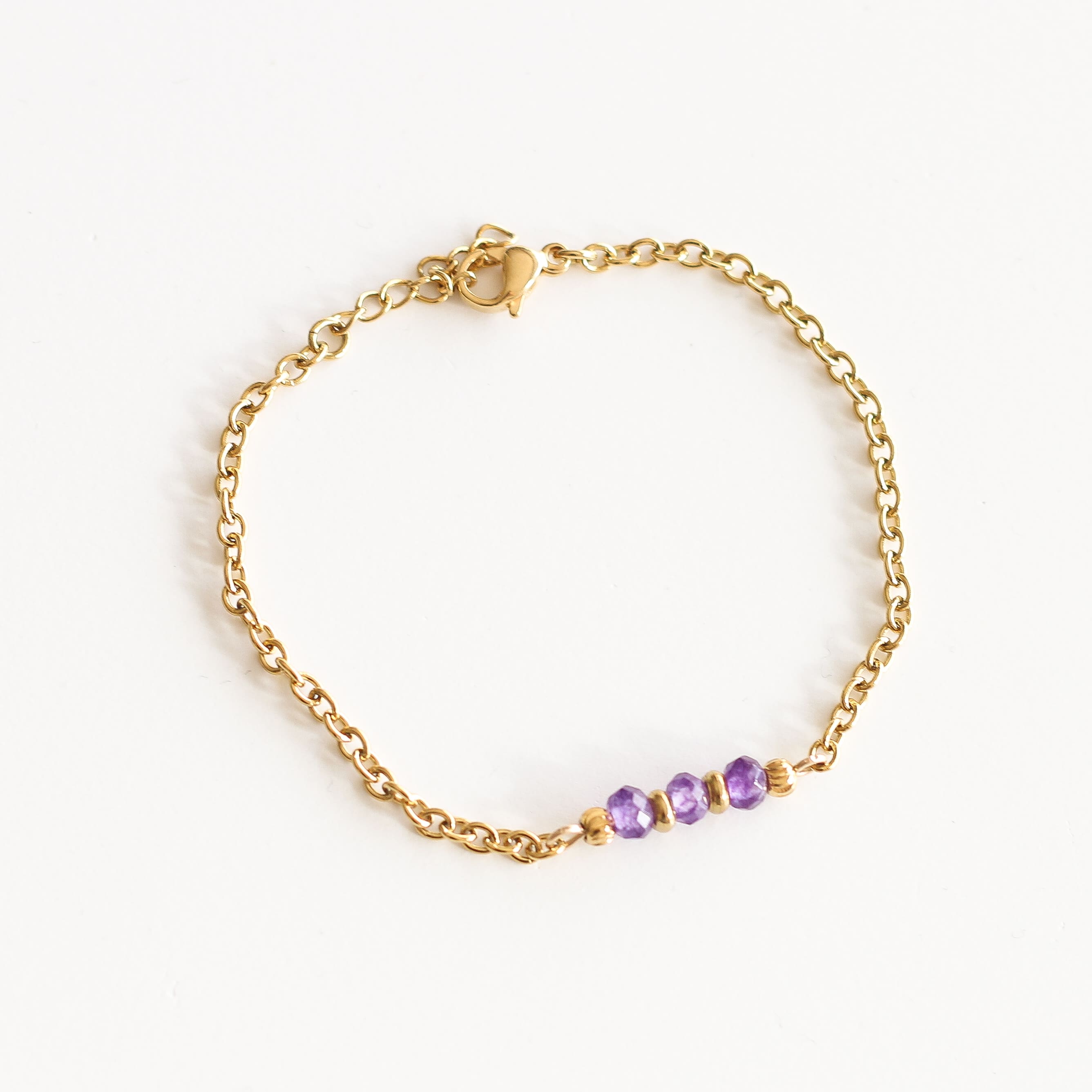 Bracelet chaîne Améthyste - Mahny Jewelry