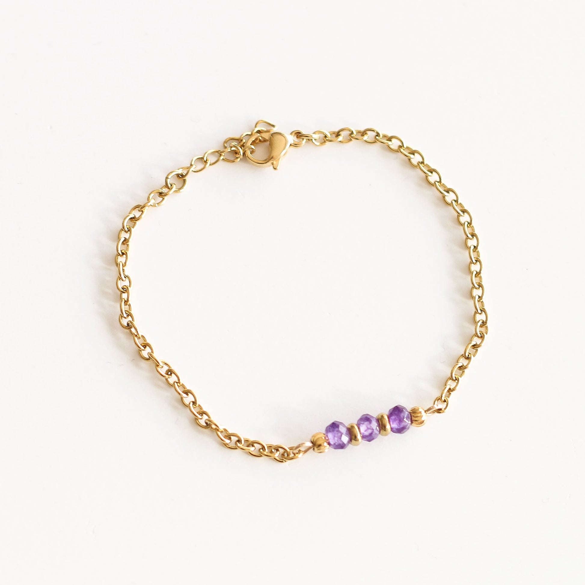Bracelet chaîne Améthyste - Mahny Jewelry