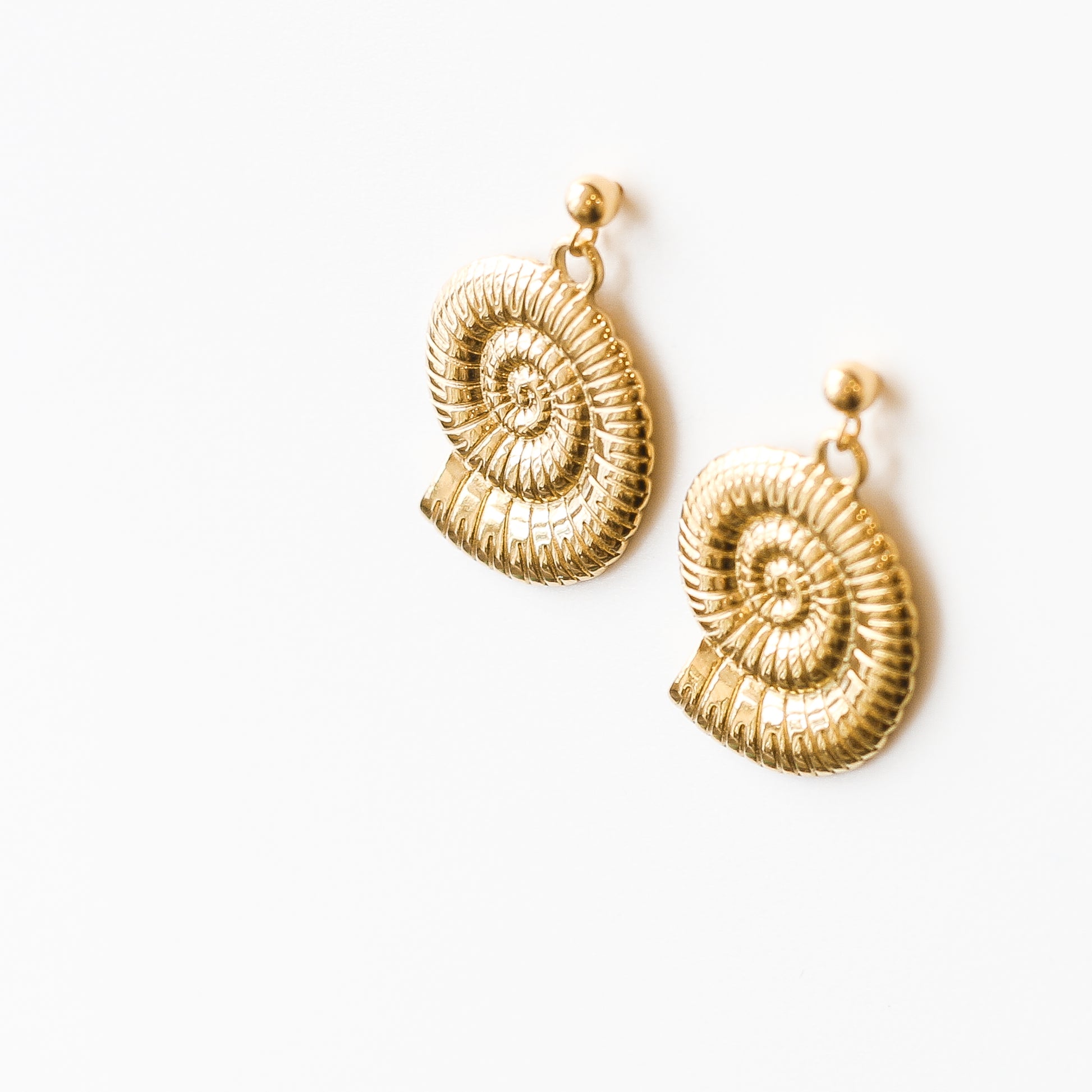 boucle oreille ammonite coquillage doré cadeau
