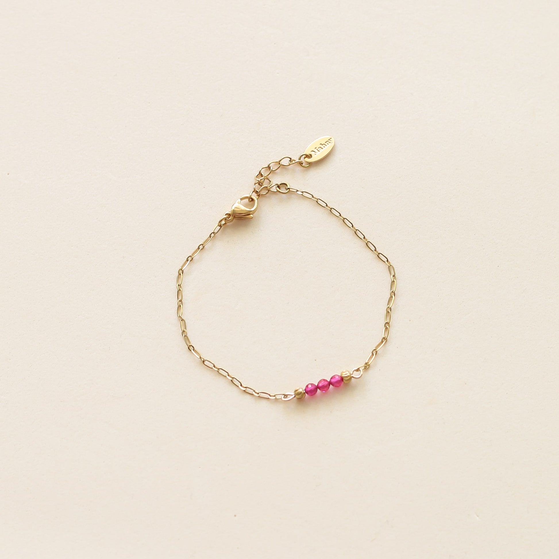 Bracelet Chaîne fine Rubellite - Mahny Jewelry