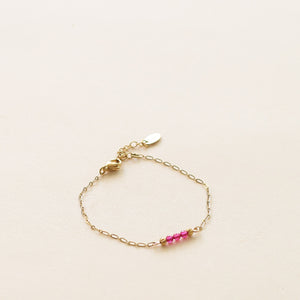 Bracelet Chaîne fine Rubellite - Mahny Jewelry