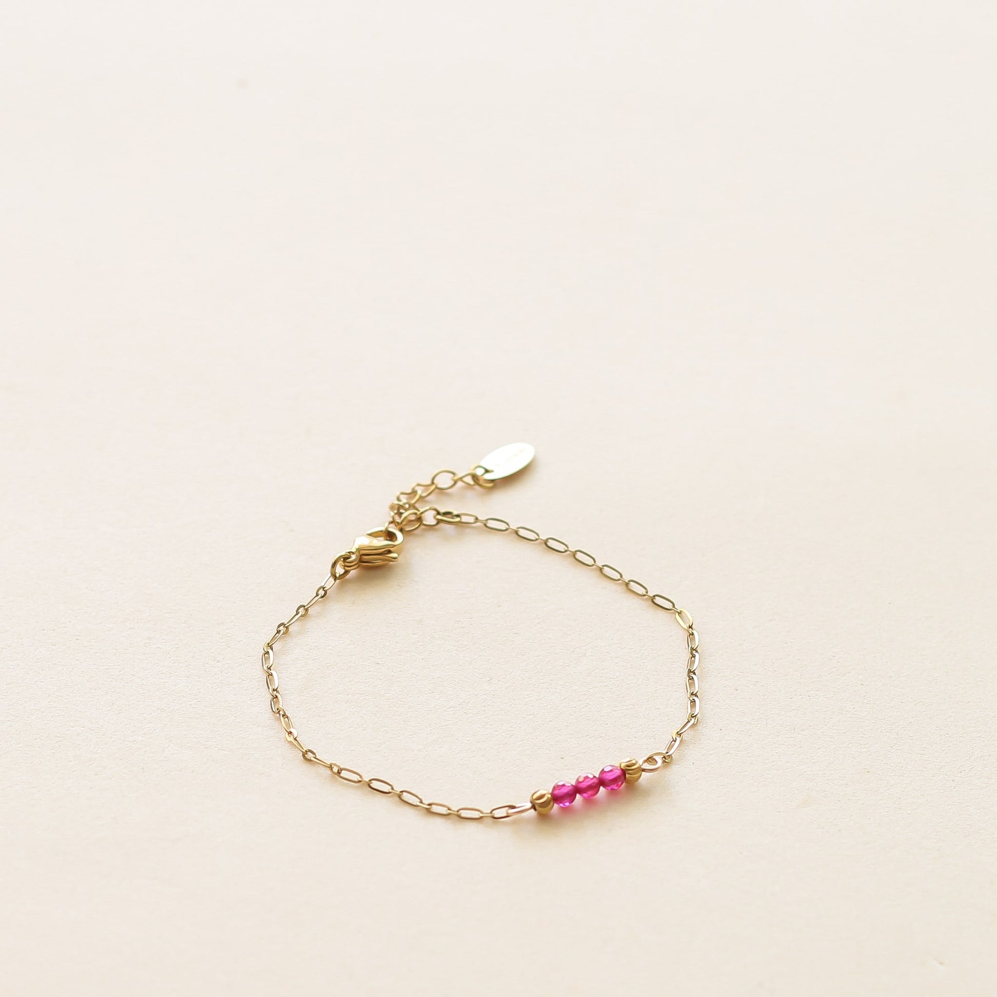 Bracelet Chaîne fine Rubellite - Mahny Jewelry
