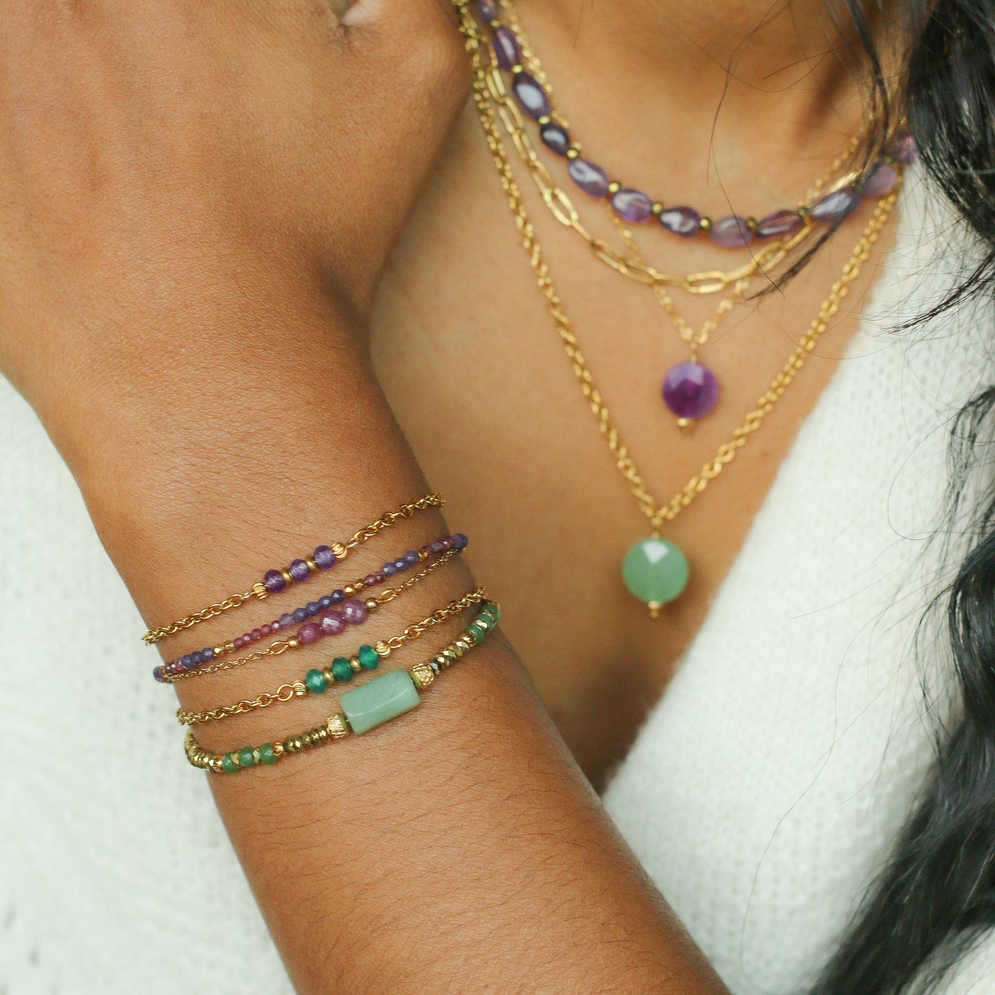 Bracelet chaîne Améthyste - Mahny Jewelry