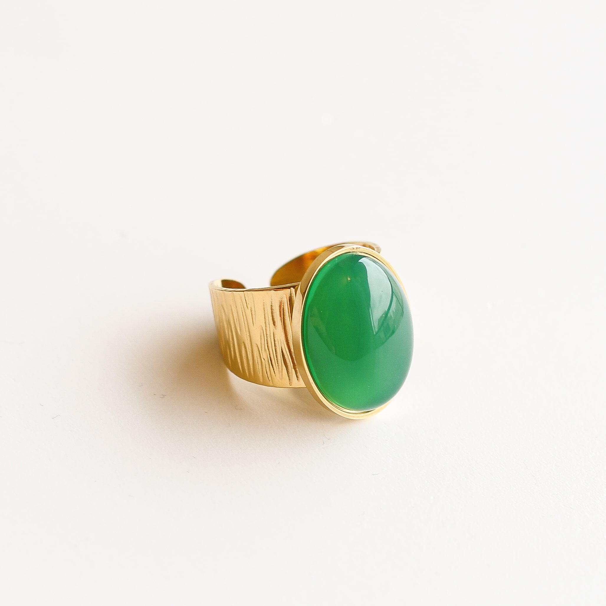 bague grande agate verte pierre précieuse