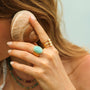 bague amazonite grande pierre femme vert