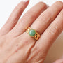 bague aventurine diamant acier pierre verte