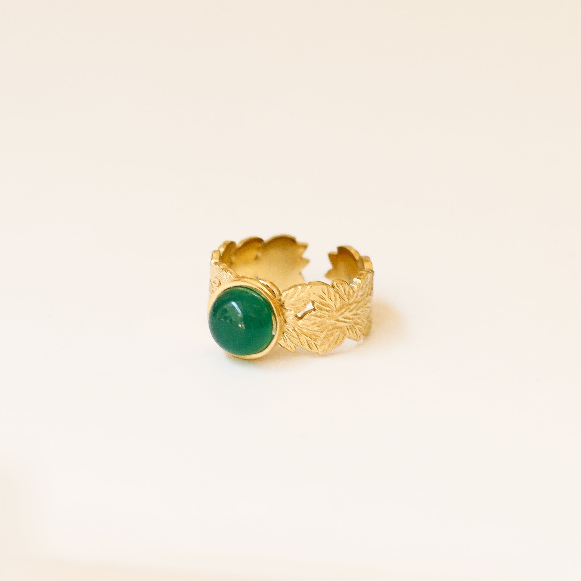 bague agate verte feuille tendance mode