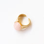 bague quartz rose grande bijou réglable