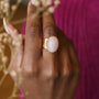 bague quartz rose grande cadeau noël 