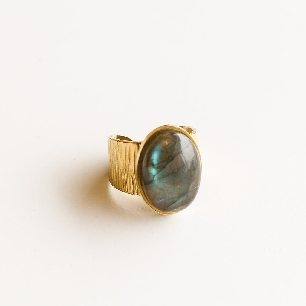 bague labradorite grande pierre mode femme