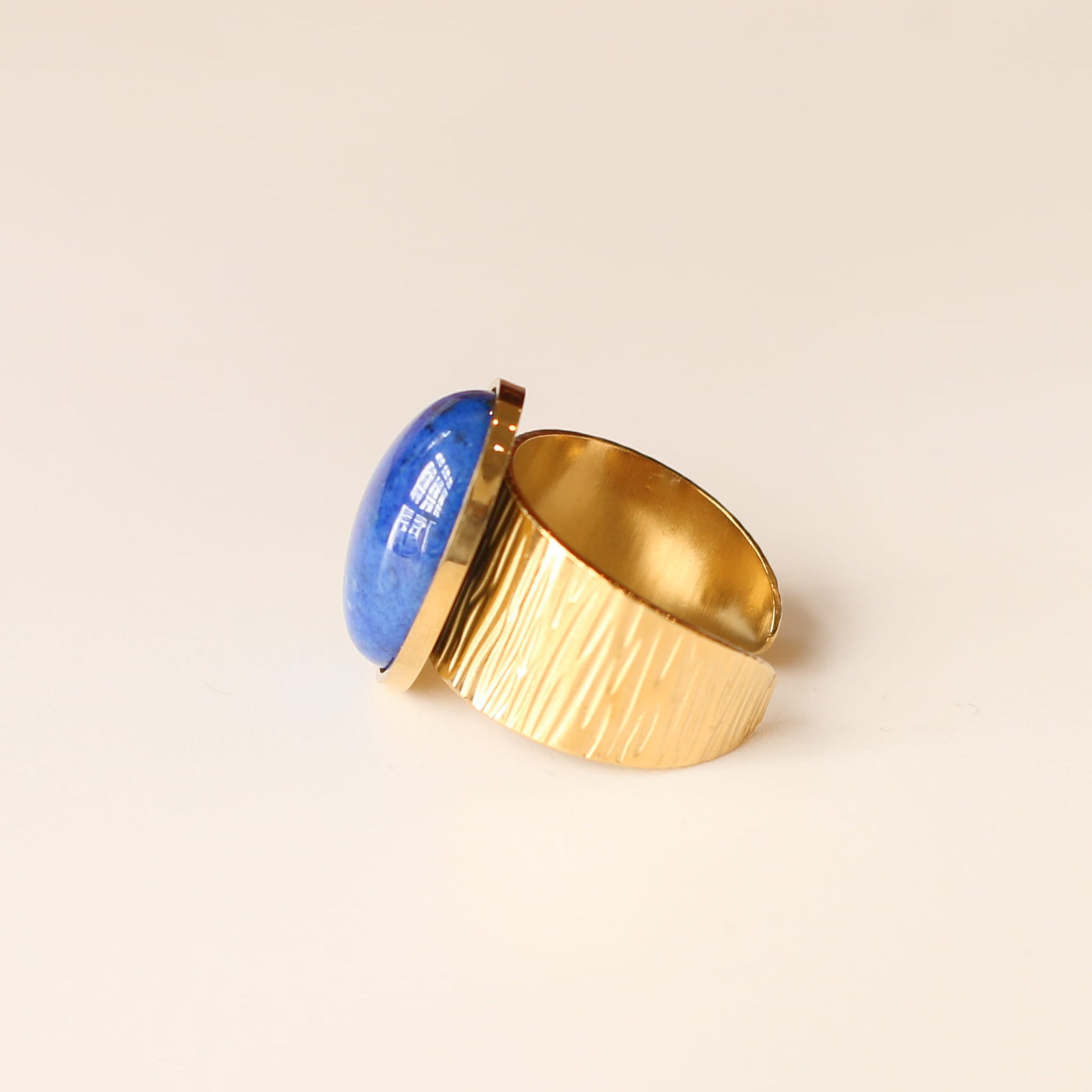 Bague Lapis Lazuli martelée