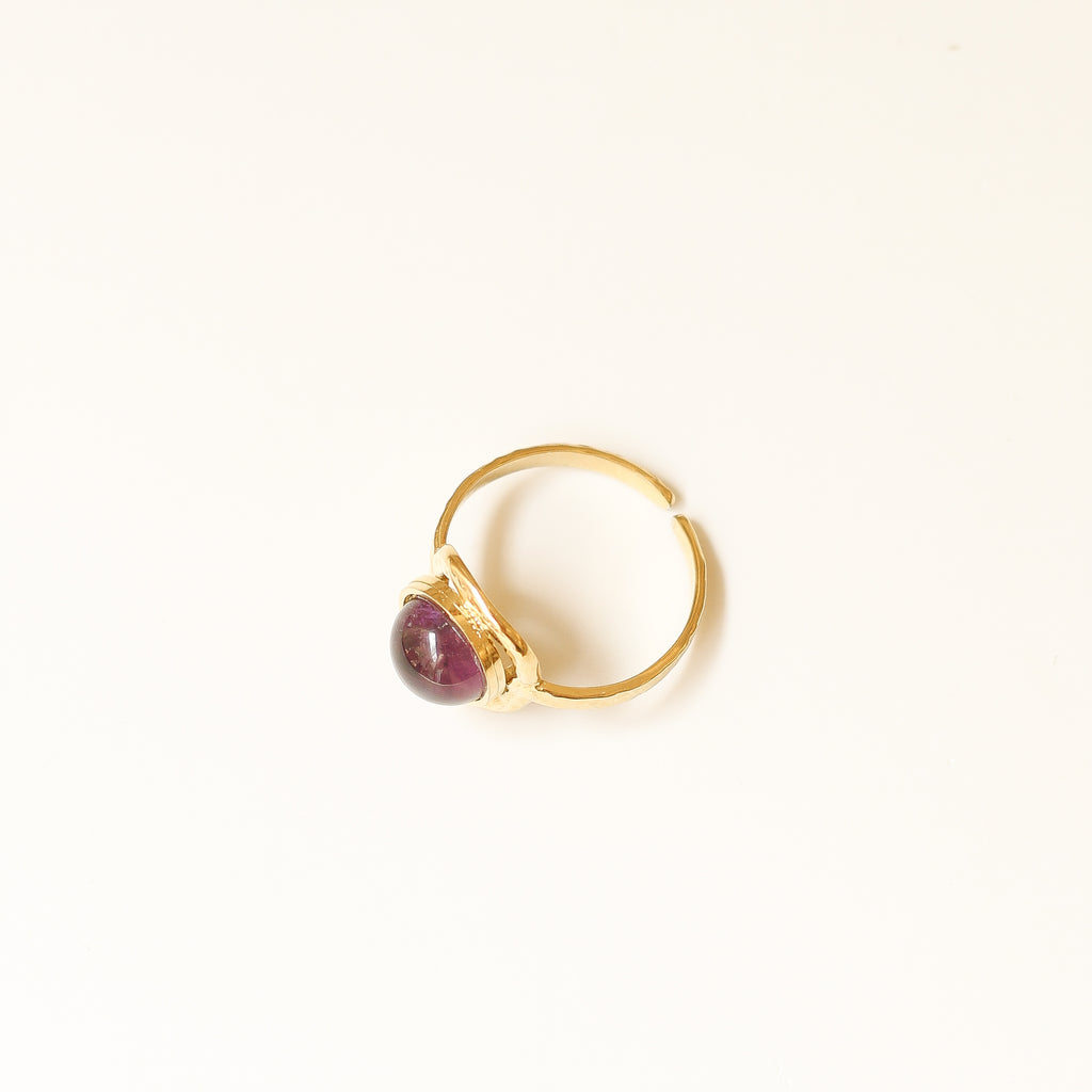 bague martelée améthyste violet moderne tendance