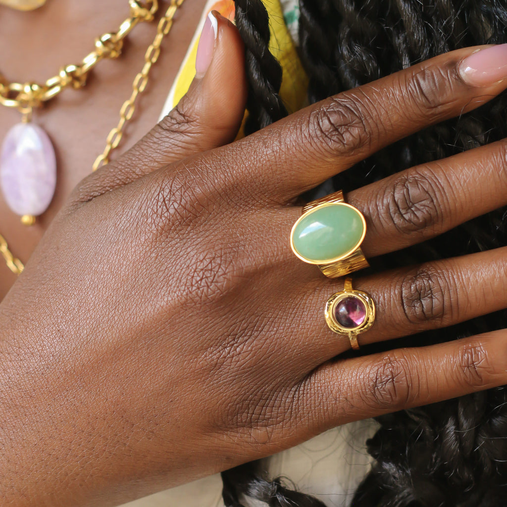 bague martelée améthyste violet bijou unique