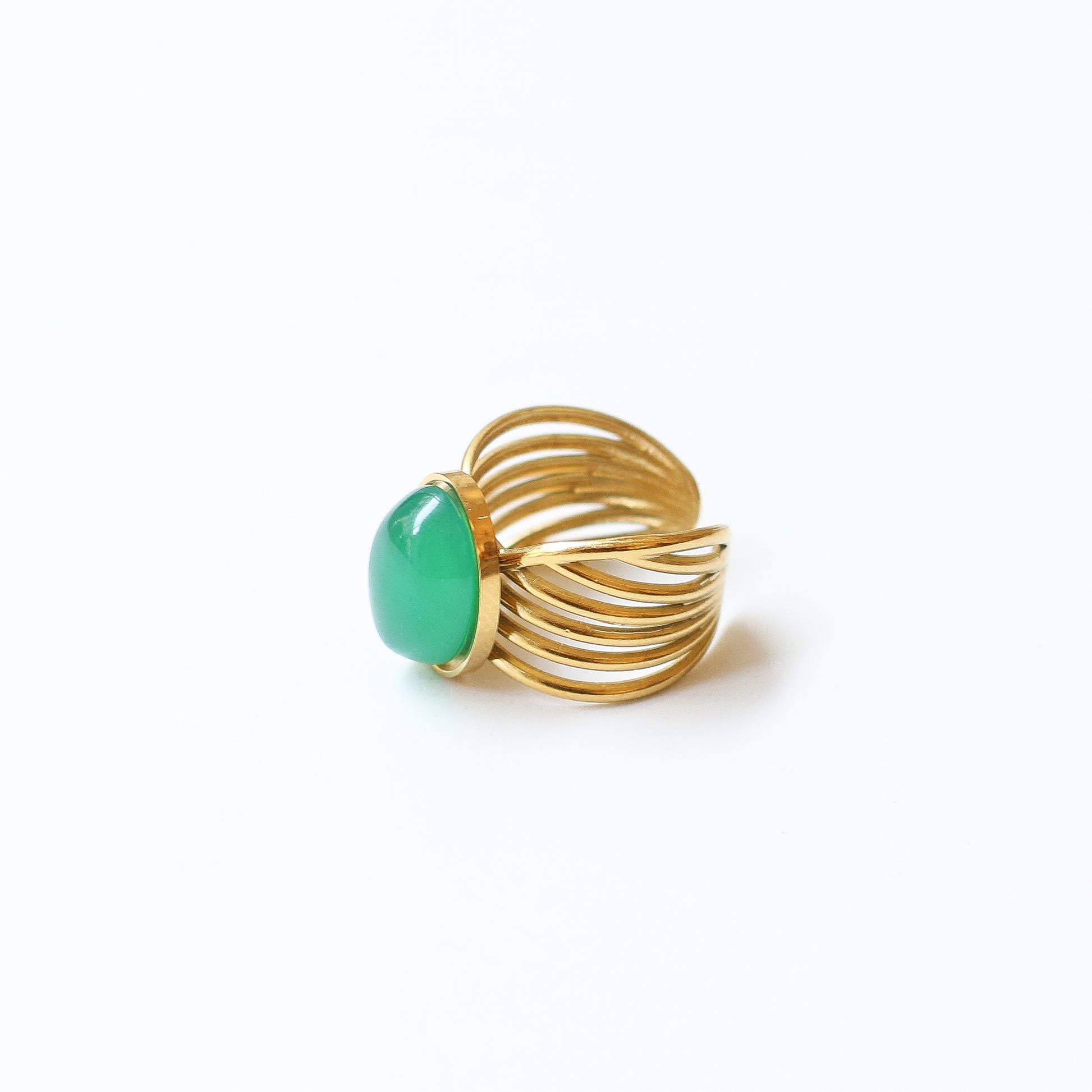 bague agate verte vague lithothérapie vertu