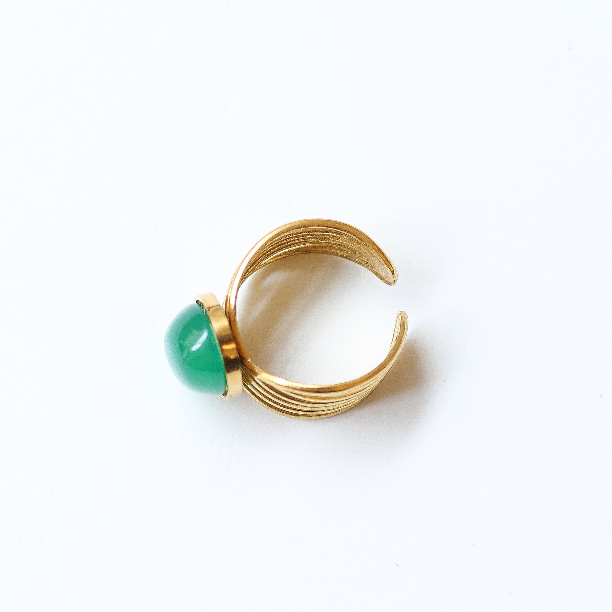 bague agate verte vague tendance moderne