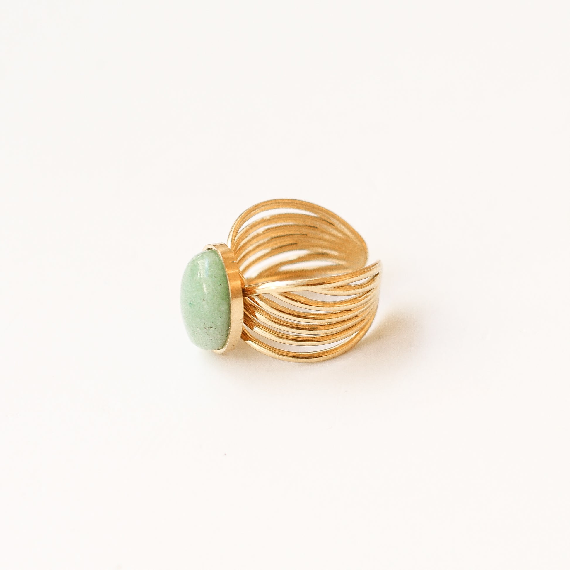 bague aventurine ovale pierre cadeau noël 