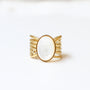 bague nacre vague bijou acier doré