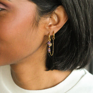 le cadeau d'anniversaire idéal des boucles duo en Améthyste violette