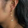 boucles d'oreilles pendantes en Apatite jaune et perles d'eau douce 