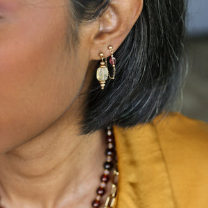 boucles d'oreilles montées à la main à Paris en Citrine