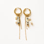 Boucles anneaux Jaspe Dalmatien et Perle d'eau douce, Mahny bijoux pierre fine.