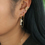 duo de boucles d'oreilles dorées en perles de Labradorite