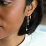boucles d'oreilles en acier inoxydable avec des perles de Labradorite