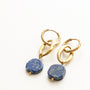 Boucles anneaux Lapis Lazuli, détail des pierres, création Mahny bijoux pierres semi-précieuses.