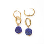 Boucles anneaux Lapis Lazuli, pierre véritable, fait main à Paris.