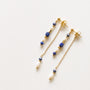 Boucles Lapis Lazuli Moonlight, détail des pierres, pierre véritable, signé Mahny.