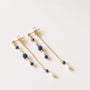 Boucles Lapis Lazuli Moonlight, gros plan sur la pierre, Mahny bijoux pierres naturelles.