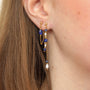 Boucles Lapis Lazuli Moonlight, vue à plat, bijou femme pierres naturelles Mahny.