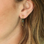 Boucles puce Malachite, vue rapprochée, Mahny bijoux pierres naturelles.