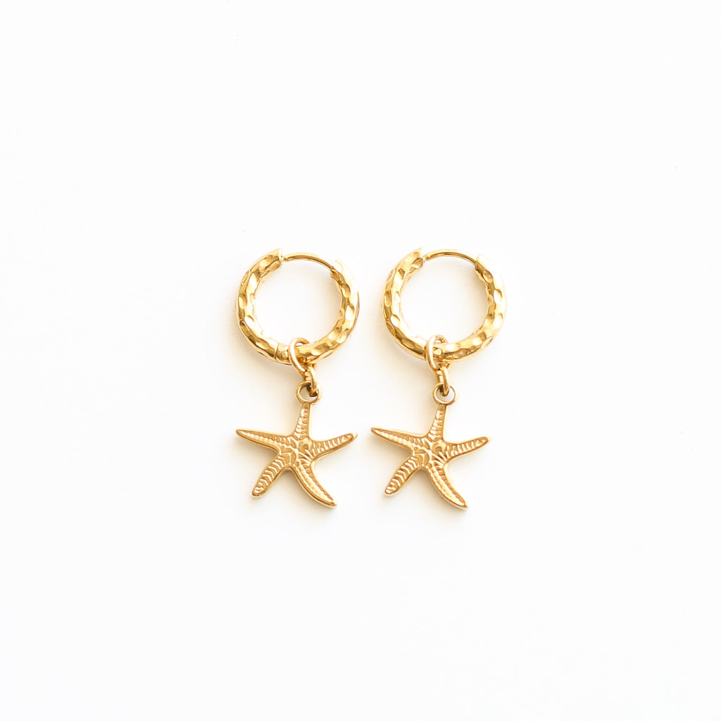 boucle oreille anneau étoile mer créole