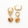 Boucles anneaux Préhnite, détail du fermoir signé Mahny, bijou femme pierre fine.