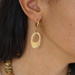 Anneaux graphique en acier inoxydable martelé