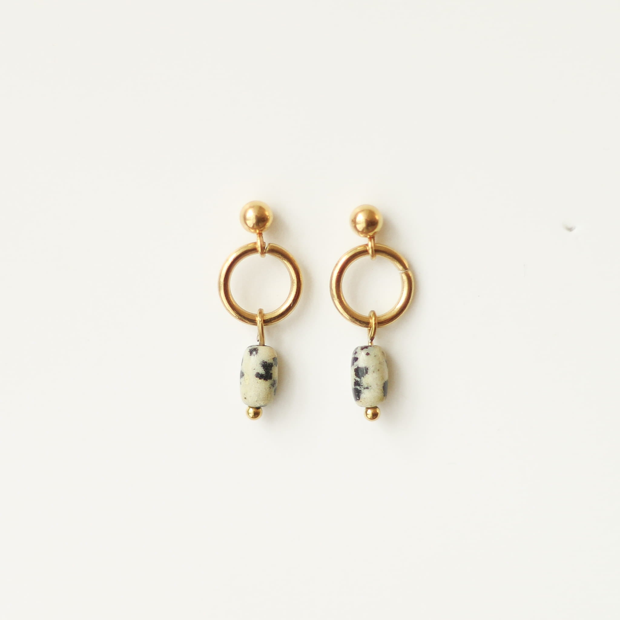 Boucles d'oreilles Jaspe Dalmatien mini
