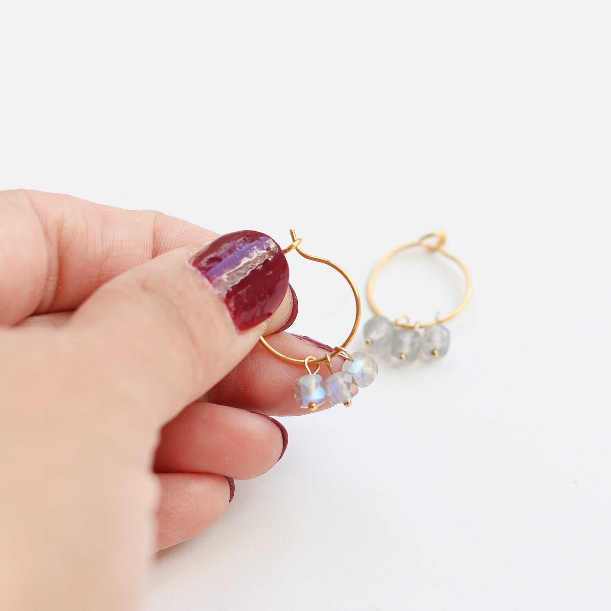 Mini créoles Labradorite - Mahny Jewelry