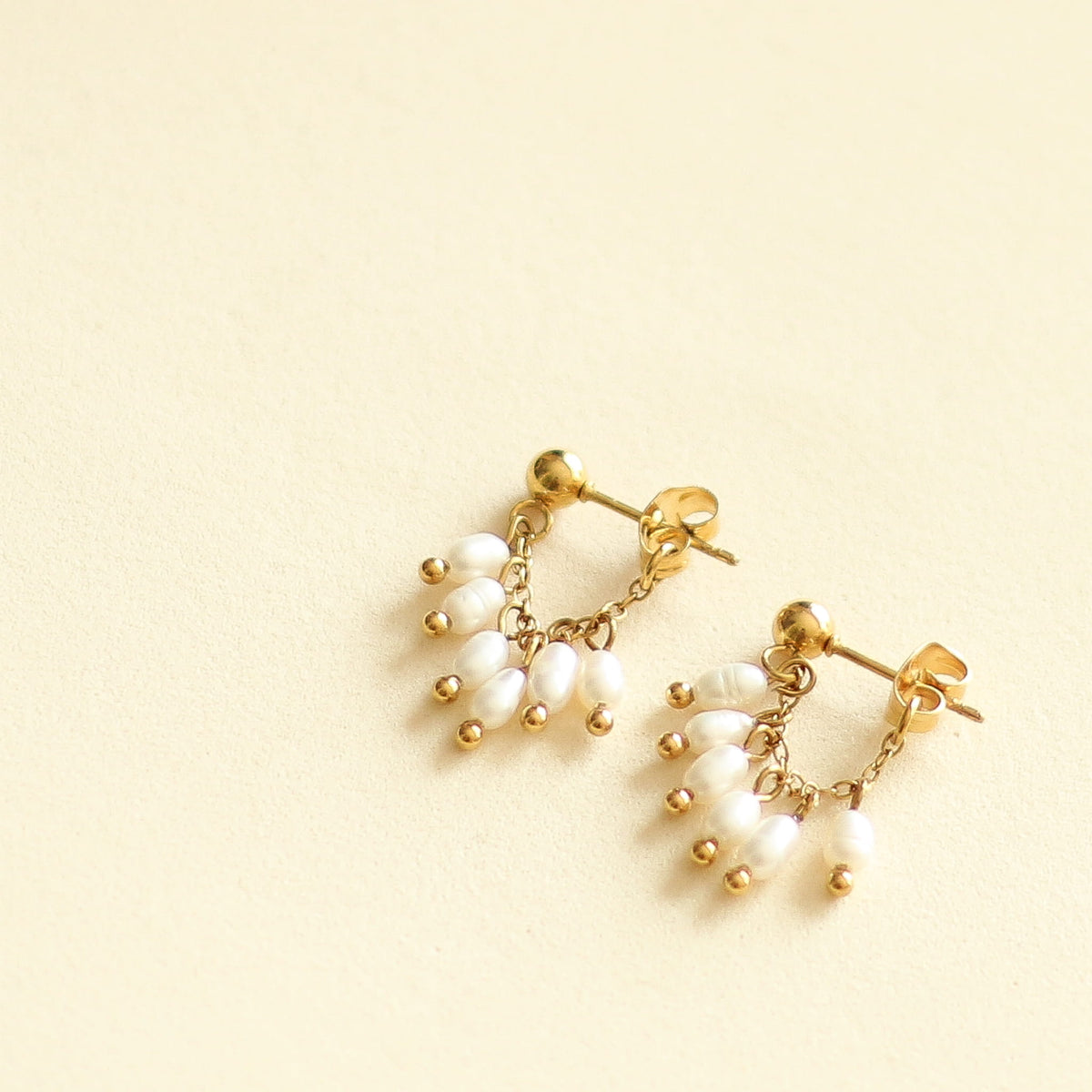 Boucles d'oreilles Perles d'eau douce chaînette