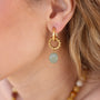 Créoles en aventurine verte, bijou femme.