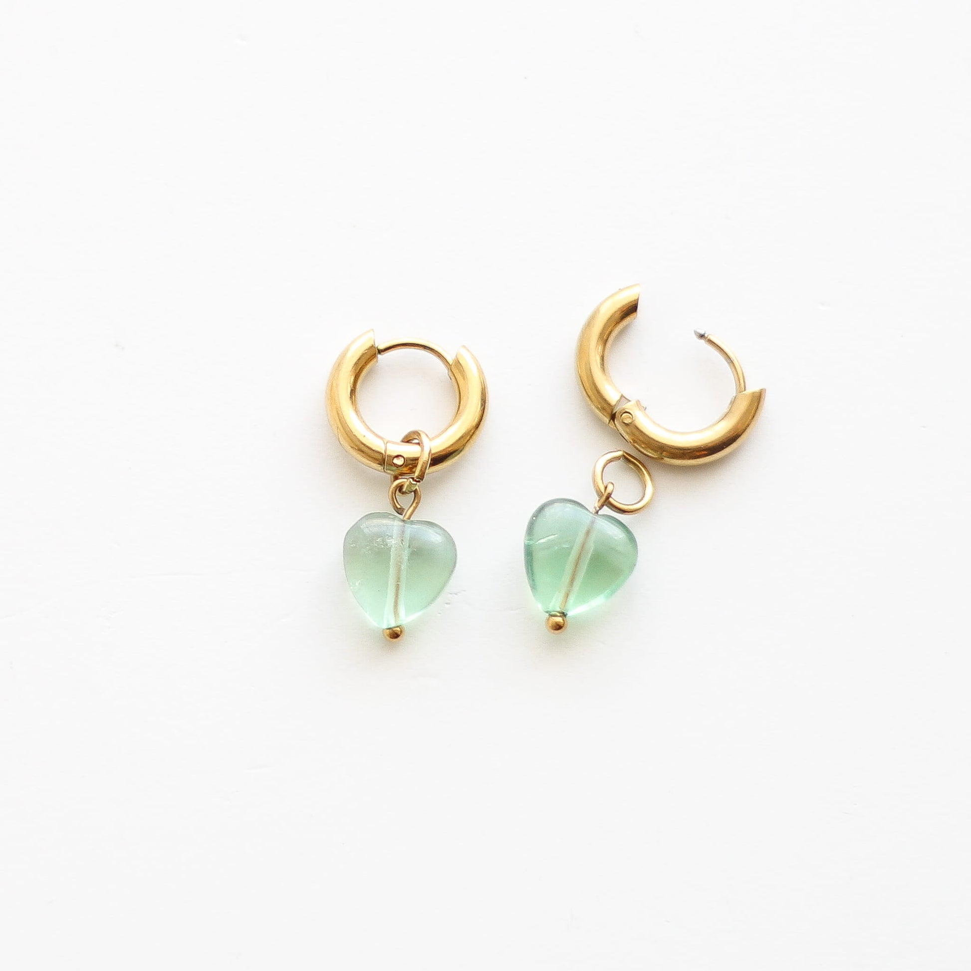 Créoles en fluorite, bijou femme.