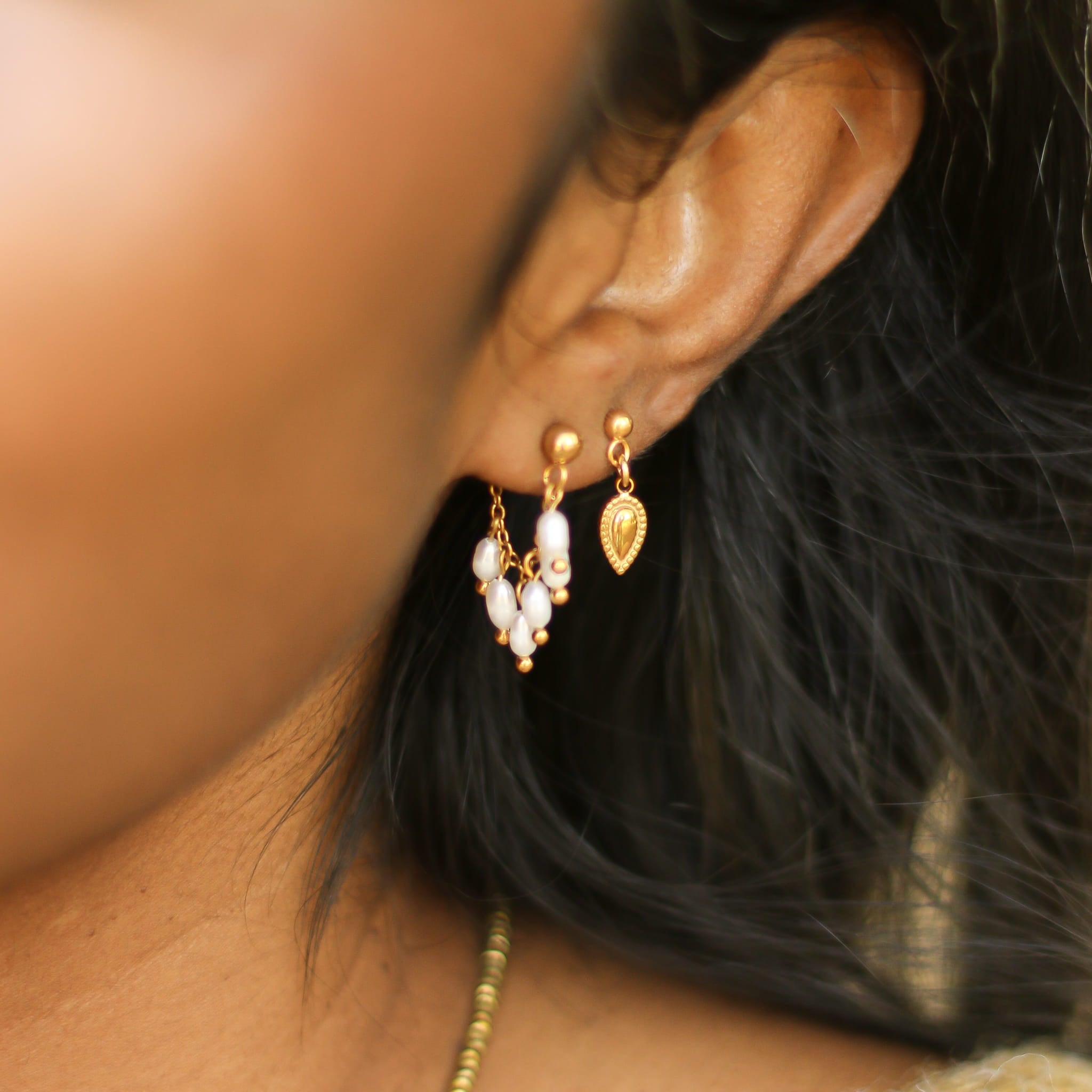 Boucles d'oreilles Goutte dorée