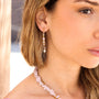 Boucles d'oreilles en kunzite rose à chaîne, assemblé à la main.